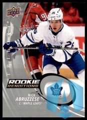 2022-23 UD Trilogy Rookie Renditions #RR-4 Nick Abruzzese - Toronto Maple Leafs